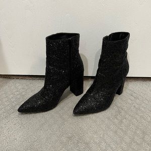 Sparkly black booties
